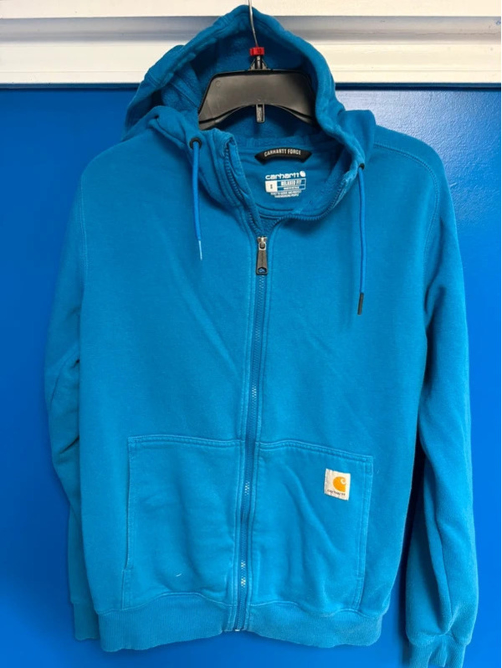Carhartt Force Relaxed Fit Full Zip Blue Hoodie Small